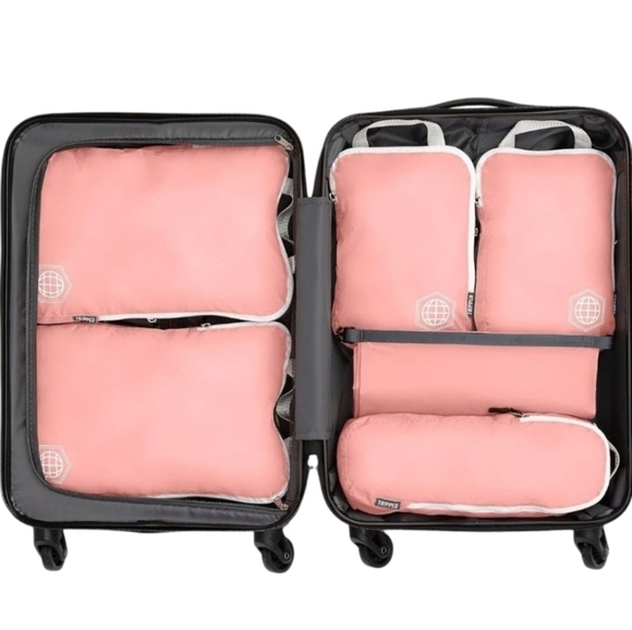 TRIPPED Compression Packing Cubes - 6-Piece Travel Essential Set - Dusty Rose - Picture 10 of 11